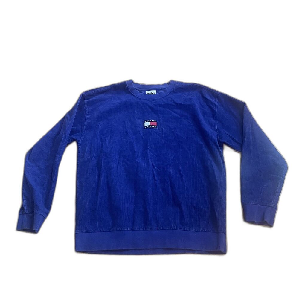 Tommy Hilfiger Vintage Embroidered Logo Crewneck Sweatshirt XL Y2K Long Sleeve